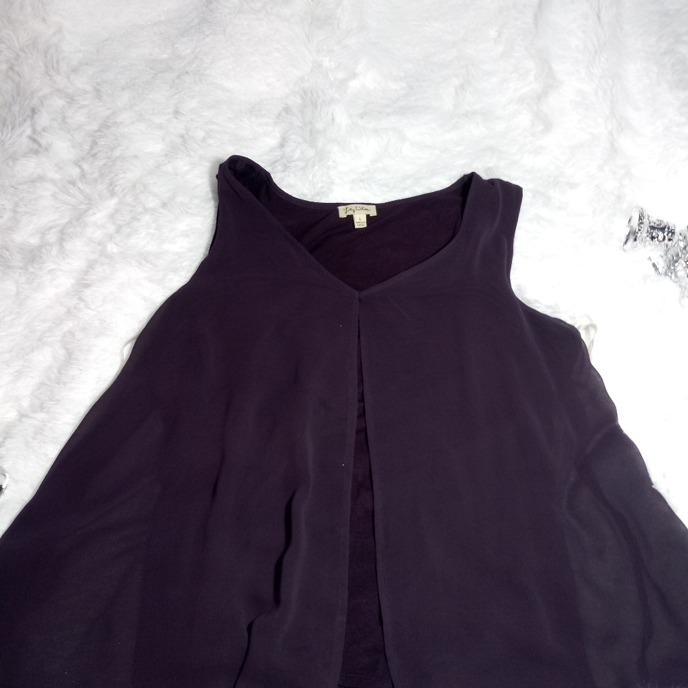 No sleeve purple blouse